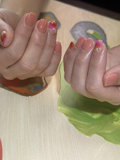 風水ネイル, 金運アップ, ダイヤモンドネイル, 中目黒, 広田英里, RURI NAIL, 春ネイル, 開運, シャンパンダイヤモンド, ジュエリーネイル